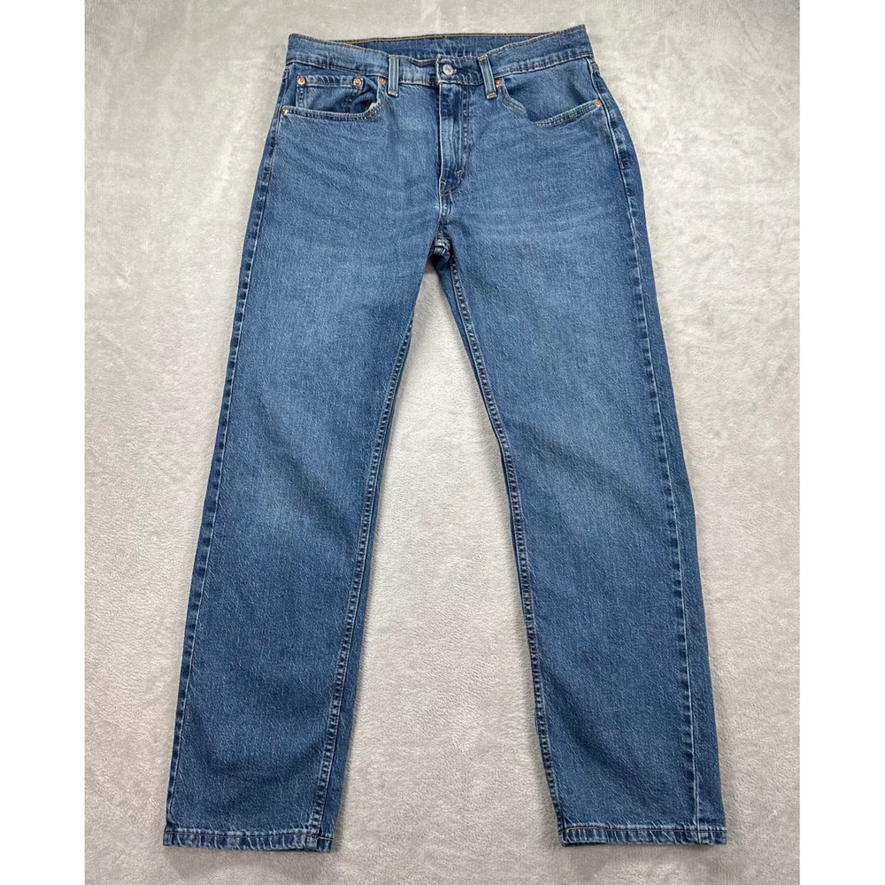 Levi's 505 Regular Fit Jeans Mens 32x32 (Fit 32x31) Blue Medium Wash Straight - Picture 2 of 13